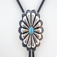 Collier Lariat en pierre turquoise en alliage de zinc à la mode chinoise avec chaîne à brins unisexe marque colorée-vente en gros