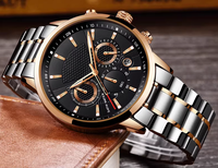 Montres de sport en acier lumineuses, avec affichage 24 heures et calendrier, de conception et fabrication en usine, similaire aux chronomètres, pour marque privée