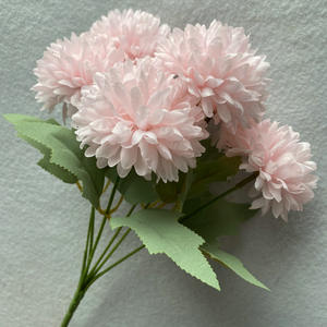Nouvelles fleurs artificielles d'hortensia à 6 têtes, chrysanthèmes, fleurs décoratives, couronnes et plantes pour décoration <span class=keywords><strong>de</strong></span> mariage, directement <span class=keywords><strong>de</strong></span> l'usine - Product Image 2