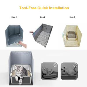 Hot Selling Foldable Waterproof <b>Cat</b> Litter <b>Mat</b> Splash Guard Pad Portable <b>Cat</b> Toilet Accessories Pet Litter Box Fence for Home - Product Image 3