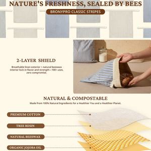 Bolsas de pan de lino de cera de abeja reutilizables, 2 bolsas de pan encerado para pan casero y masa fermentada, sostenible y ecológica - Product Image 5