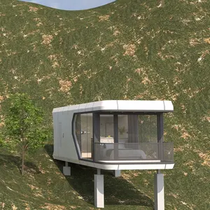현대 철강 구조 조립식 주택 공간 캡슐 침대 오두막 호텔 컨테이너 캠핑 호텔을위한 야외 모바일 작은 집