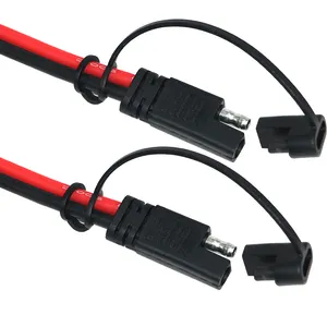 SAE至SAE铅子弹铅电池充电电缆2针12伏插头重型电线释放sae 2针连接器