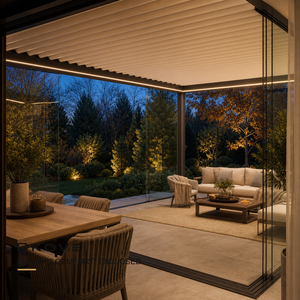 Pérgola de aluminio con lamas ajustables RKOVE RK-S2 4*6 m para jardín, terraza, habitación, pérgola inteligente de aluminio, pérgola con lamas motorizadas - Product Image 3