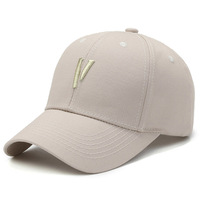 Casquette de baseball incurvée à 6 panneaux de style coréen printemps-automne - Chapeau de soleil réglable tendance avec broderie 3D