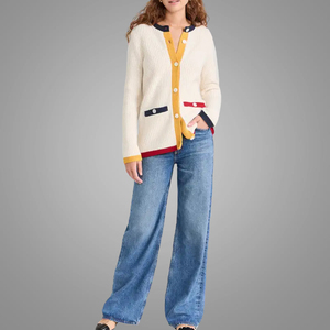 Chandail <span class=keywords><strong>en</strong></span> tricot pour femmes de créateur OEM dernier modèle chemisier tricoté boutonné de couleur claire cardigan à manches longues hauts <span class=keywords><strong>en</strong></span> <span class=keywords><strong>ligne</strong></span> - Product Image 3