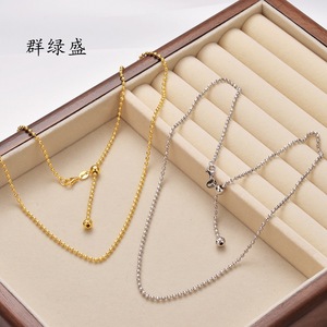 สร้อยคอเงินแท้ Qunlvsheng S925 ขนาด 50 ซม. 60 ซม. ปรับได้ ใส่ได้ทุกวัน สำหรับทุกเพศ - Product Image 1