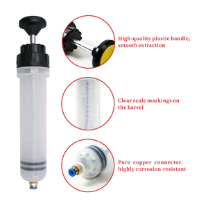 Pompe d'extraction de liquide automobile 200cc, outil manuel de <span class=keywords><strong>vidange</strong></span> d'huile avec 2 tubes d'<span class=keywords><strong>aspiration</strong></span> en PVC de 22 cm - Product Image 3