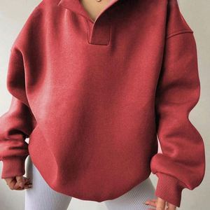 Sweat-shirt à capuche ample en polaire brodé avec logo, coupe décontractée, en polyester/coton, pour femme, idéal pour l'automne – Vente en gros - Product Image 5