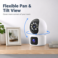 Caméras de sécurité domestique sans fil à suivi automatique les plus vendues, caméra Wifi sans fil 4MP HD à double objectif, caméra de surveillance pour bébé
