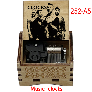 Carillon in Legno con Orologio <span class=keywords><strong>Coldplay</strong></span>, Scatola Musicale a Carica Manuale, Regalo per Natale, Compleanno, San Valentino, Amici e Innamorati - Product Image 5