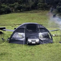 Tente gonflable de hayon de voiture SUV surdimensionnée, abri de tente de voiture arrière en tissu Oxford lourd pour camping-car familial en plein air