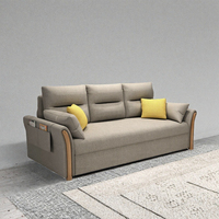 Modulares Modernes Ausziehbares Schlafsofa Wasserdichter Stoff Massivholzrahmen Multifunktionaler Stauraum Kleines Wohnzimmer