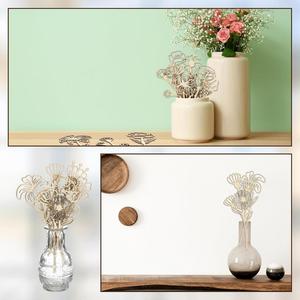 Decoración artística para el hogar, juego de decoración de tallos de flores silvestres cortados con láser en madera - Product Image 4