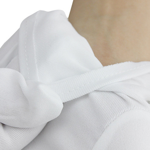 Gants d'inspection en PVC confortables et durables, en polyester, à points interlock fourchette, blancs, pour défilés, vente en gros - Product Image 3