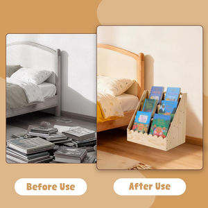 Étagère à livres pour tout-petits, bords festonnés, bibliothèque en bois à 3 niveaux, étagère à livres pour enfants, pour la chambre d'enfant, la salle de jeux, la chambre à coucher - Product Image 2