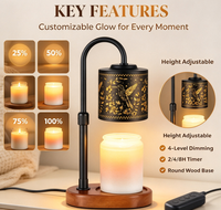 Lampe chauffe-bougie électrique avec minuterie et variateur d'intensité, idéale comme décoration d'intérieur, cadeau pour Thanksgiving et Noël