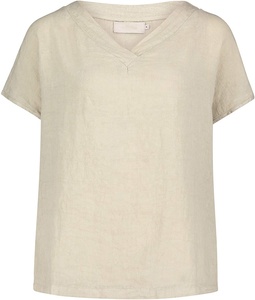 <span class=keywords><strong>Chemise</strong></span> en chanvre biologique à manches courtes pour femmes, col en V, <span class=keywords><strong>tunique</strong></span> décontractée, été, 100% - Product Image 1