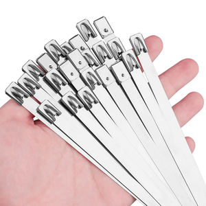 روابط كابلات من الفولاذ المقاوم للصدأ عالي الجودة <span class=keywords><strong>Ss304</strong></span> مغلفة بالبلاستيك PVC روابط كابلات من الفولاذ المقاوم للصدأ الأسود بقفل كروي 7.9*600 مم - Product Image 1