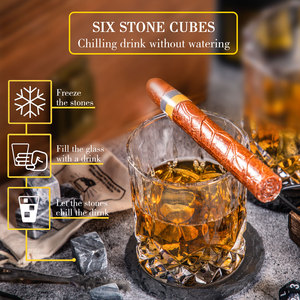 Boîte à cigares ronde en cristal sans plomb, ensemble <span class=keywords><strong>de</strong></span> verres à whisky, boîte cadeau en bois pour whisky, meilleure vente - Product Image 5