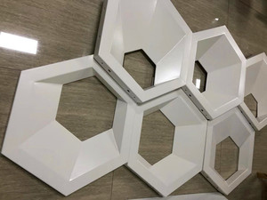 Revêtement hexagonal en aluminium sur mesure, spécialement conçu pour la personnalisation de la décoration architecturale - Product Image 5