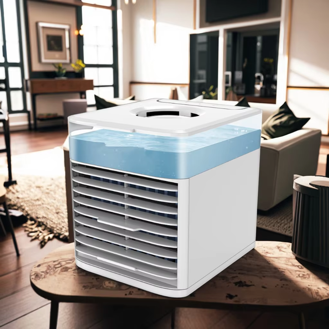 New Ultra Portable 500ml AC Purifier 7 LED Night Lights 4W Monoblock 220V Air Conditioner 3-Speed Mechanical Control Low Noise