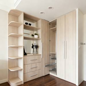 Armoire de rangement pour chambre à coucher, style européen moderne, en bois grainé, sur mesure, luxe pour la maison - Product Image 1