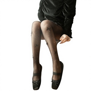 Nuovi Arrivi: Calze in <span class=keywords><strong>Nylon</strong></span> con Fiocco in Velluto, Decorate con Diamanti, Stile Lolita, Sottili e Resistenti allo Sfilacciamento, per Ragazze e Donne - Product Image 1