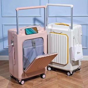 <span class=keywords><strong>Valigia</strong></span> Trolley di <span class=keywords><strong>Grande</strong></span> Capacità con Apertura Posteriore, Multifunzionale con Portabicchiere e Porta USB Tipo-C - Product Image 2