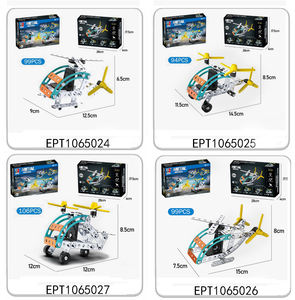 Artículos de 1 dólar, 99 piezas de autoensamblaje, modelo de Metal, bloques de construcción, avión, helicóptero, estructuras de juguete, <span class=keywords><strong>juegos</strong></span> meccanoed de helicóptero - Product Image 6