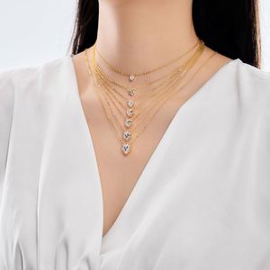 Collar Dylam Dainty Simplicity con Cadena de Plata 925, Piedra Principal de Varios Tamaños, Forma de Corazón Infinito, con Colgante de Circonia 5A - Product Image 5