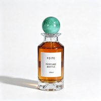 Flacon de parfum en verre vide à col serti de 15 mm, flacon de parfum cylindrique moderne de 100 ml avec bouchon en résine colorée