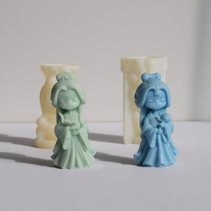 <span class=keywords><strong>Moule</strong></span> en silicone de style ancien pour figurine de dame élégante et classique, idéal pour la création d'ornements en plâtre, résine, bougies et artisanat DIY - Product Image 6