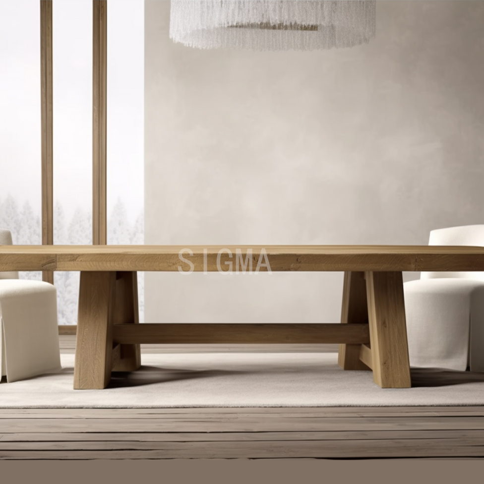2023 China New Design Wooden Rectangular Table Indoor Custom Made Dining Table