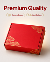 Caja de Envío Roja Personalizada con Logotipo, Embalaje de Cartón Corrugado al por Mayor para Ropa y Cosméticos de Comercio Electrónico