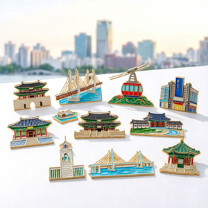Custom 3D Metal Enamel Fridge Magnet South Korea Seoul City Travel Souvenir Refrigerator Magnets for Tourist Gifts Wholesale - Product Image 1