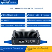 Yanling N3022 Core 10 génération mural sans ventilateur 2.5G Edge Server 485 double chaîne Linux micro-ordinateur industriel AGV Mini
