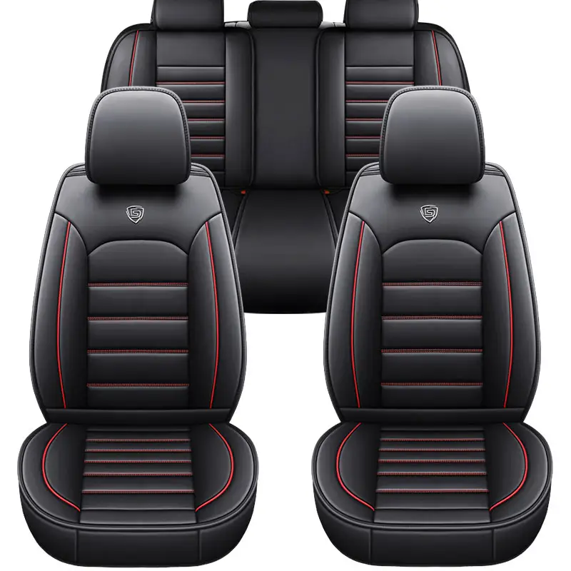 schwarz und rot universal fit schutz pvc komplettsatz umgeben pu leder autositzbezug für honda toyota audi a3 a4 a5 a6
