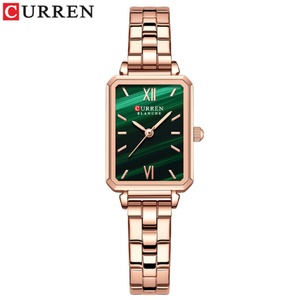 CURREN 9082 Women's Fashion Quartz <b>Watch</b> Square Green Classic Wrist <b>Watches</b> for Lady Retro Small Wristwatch Casual <b>Watch</b> - Product Image 2