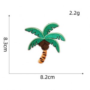 NODA Iron on Embroidery Hawaii Holiday Style Kawaii Sun Coconut Tree Pineapple Patch for Clothes Decoration - Product Image 4