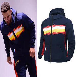 Conjunto Deportivo Holgado Estilo Primavera-Otoño <span class=keywords><strong>Warriors</strong></span> Curry, Chaqueta Casual con Cremallera para Baloncesto, <span class=keywords><strong>Sudadera</strong></span>, Talla Grande para Hombre - Product Image 1