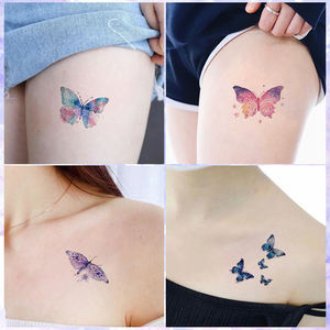 CA Venta caliente desechable niños adultos fiesta brazo pierna Cuerpo brillante mariposa impermeable tatuaje temporal plantilla pegatina - Product Image 1