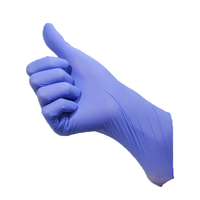 Gants violets pour salon de beauté, nail art, coiffure, barbier, tatouage, gants d'examen jetables 100% nitrile pur
