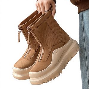 Botas de Nieve de Invierno Unisex, Forradas de Algodón, Térmicas, con Parte Superior de Tela, Suela Gruesa, Botines Cómodos que Aumentan la Altura, a la Moda - Product Image 3