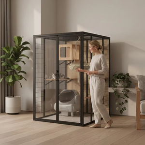 Acogedora Cama para Gatos de Madera, Multinivel, Cálida y Acogedora, Diseño Hygge, Pino Natural Sólido - Product Image 3
