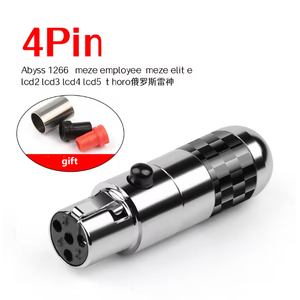 Prise audio plaquée rhodium Mini Xlr 3 broches 4 broches pour Abyss-1266 Meze Lcd2 Lcd4 DT1770 - Product Image 5