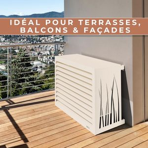 DECOAIRCO Cache de climatisation en alliage d'aluminium pour diffuseur d'air, grand format, blanc crème (RAL 9001), électrique avec cordon, durable, installation facile - Product Image 4