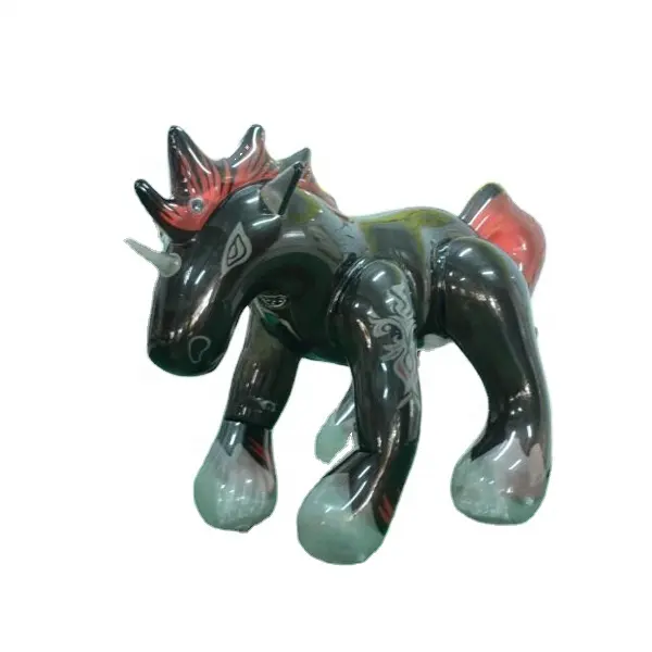 ที่กำหนดเองของเล่นโปร่งใสพองม้าเครื่องแต่งกาย SPH การ์ตูนสัตว์จริงตุ๊กตาพีวีซีซอฟท์สัตว์ชุดบอลลูน