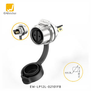 E-Weichat Lp12 Enkel Gat Paneel Connector Volledig Metalen 2/<span class=keywords><strong>3</strong></span> Pin Vergrendeling Schroef Power M12 Waterdichte Luchtvaart Connector - Product Image 3