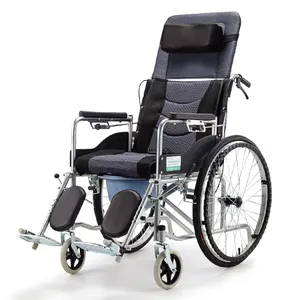 Nuova sedia a rotelle manuale pieghevole portatile leggera in lega di alluminio di alta qualità